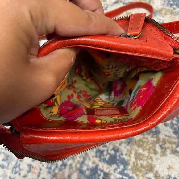 Latico Fire Red/Orange Crossbody Pouch Leather - Picture 4 of 8